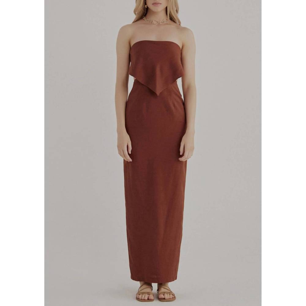 NEW RUMER roam bandana maxi dress in chocolate